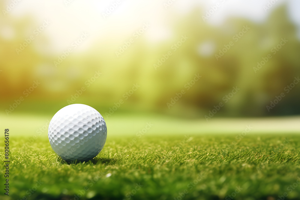 Obraz premium Golf ball on green field