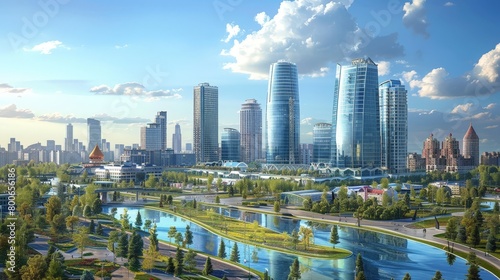 Astana skyline, Kazakhstan, futuristic architecture