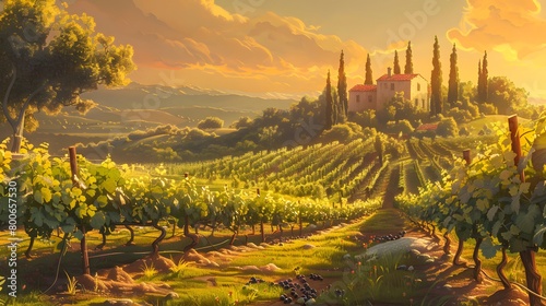vineyard in the morning 