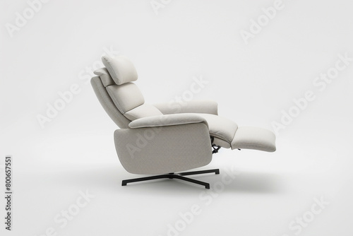 A club chair with adjustable headrest and lumbar support, offering customized comfort, isolated on a solid white background.