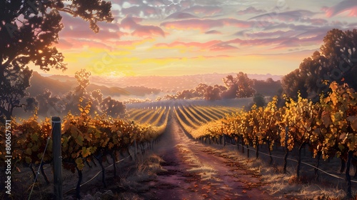 vineyard in the morning 