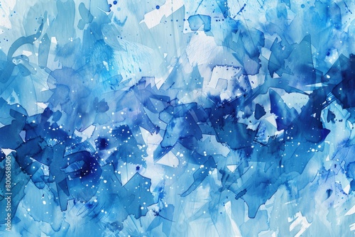 Abstract painting in blue and white colors. Suitable for art projects