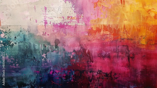 A harmonious blend of colors and textures, creating a visually appealing abstract piece photo