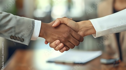 Business Deal: Two Individuals Sealing a Successful Partnership