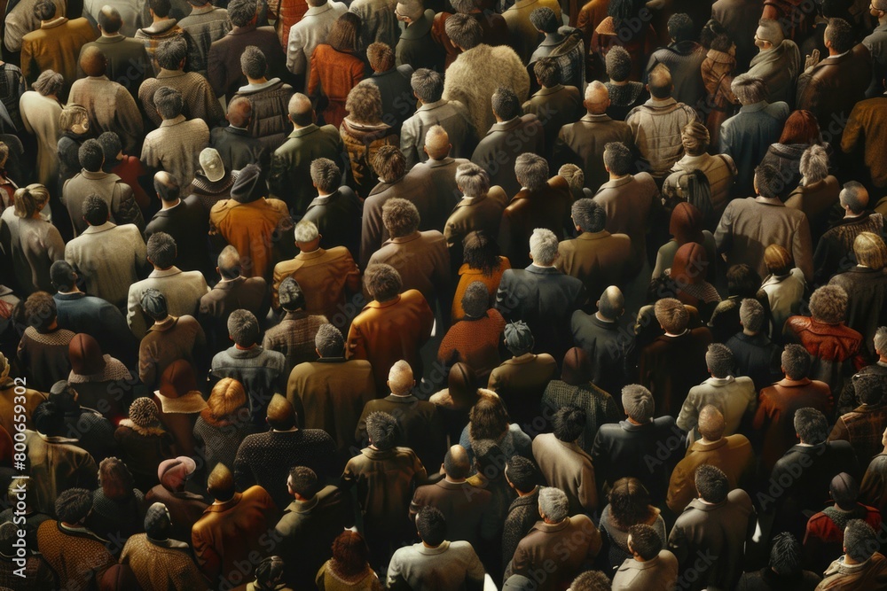 Obraz premium A crowded gathering of diverse individuals. Suitable for business and social event concepts