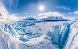 a panoramic view of the vast icy expanse of the ice glaciar