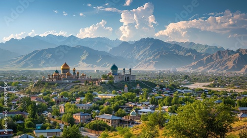 Osh skyline, Kyrgyzstan, cultural crossroads of Central Asia photo