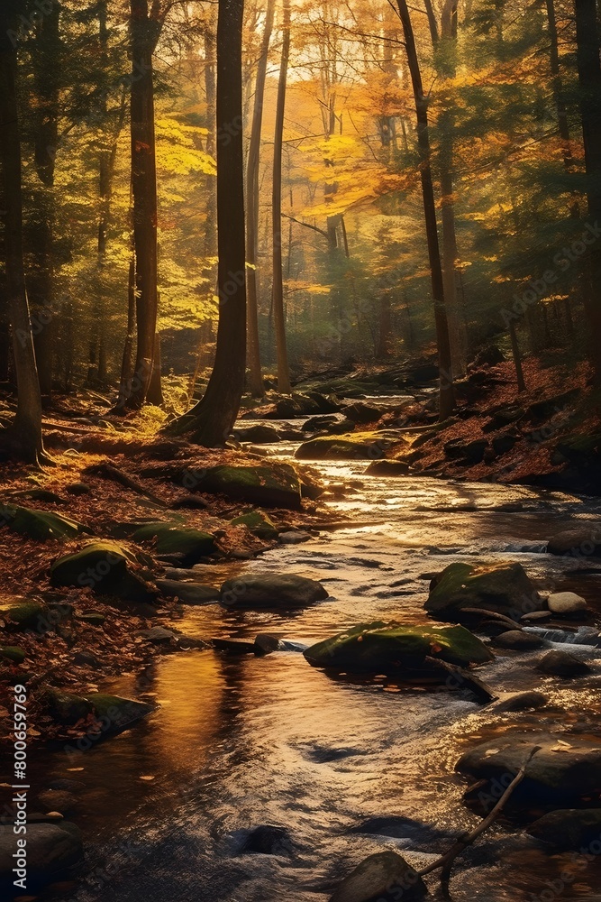 Mountain river in the autumn forest. Mountain river in the autumn forest.