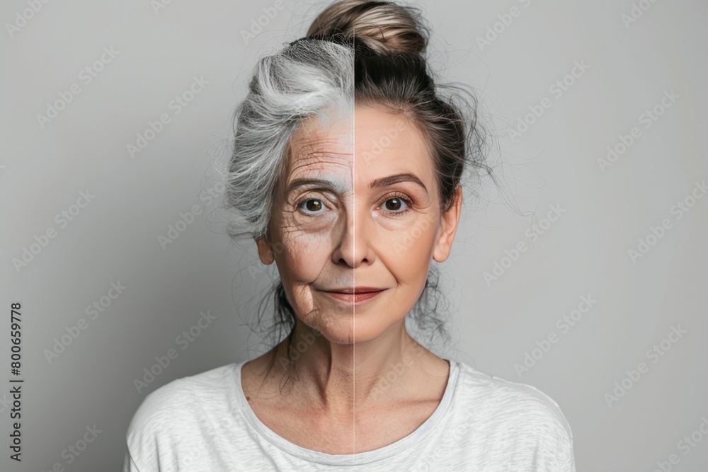 Treatment focuses on visual aging comparison and skin care, integrating aging skin treatment solutions and diverse beauty treatments. Treatment focuses on visual aging comparison and skin care, integrating aging skin treatment solutions and diverse beauty treatments.