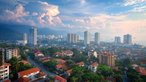 Penang skyline, Malaysia, cultural melting pot