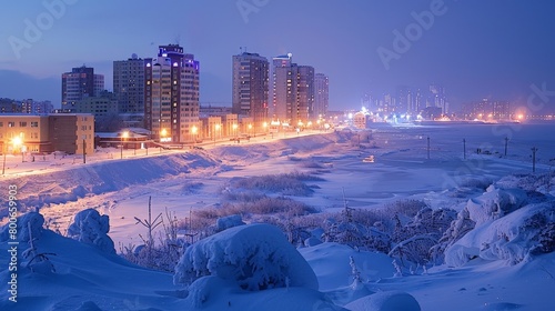Yakutsk skyline, Russia, unique city in the Sakha Republic photo