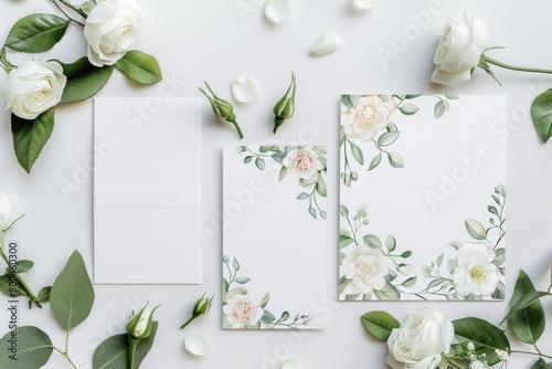 Elegant wedding stationery set with floral design, perfect for invitations and announcements