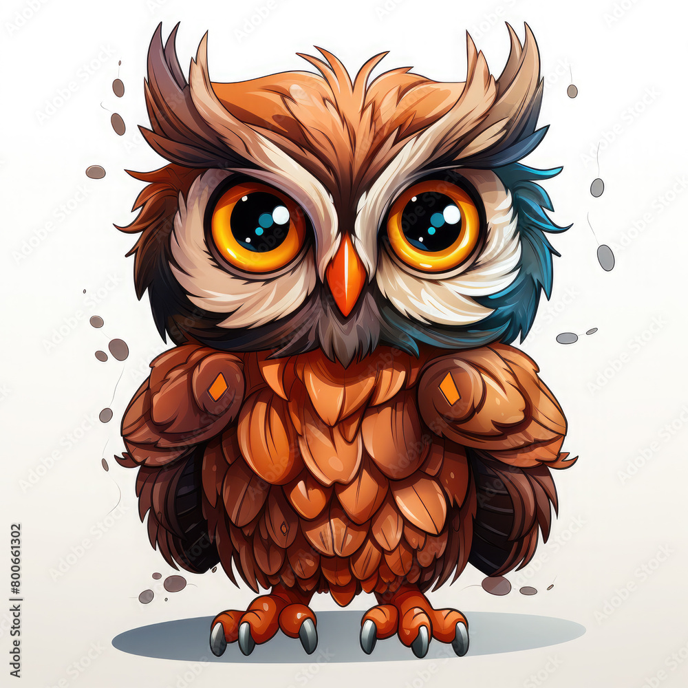 Fototapeta premium Watercolor Owl vector, clipart Illustration, Generative Ai