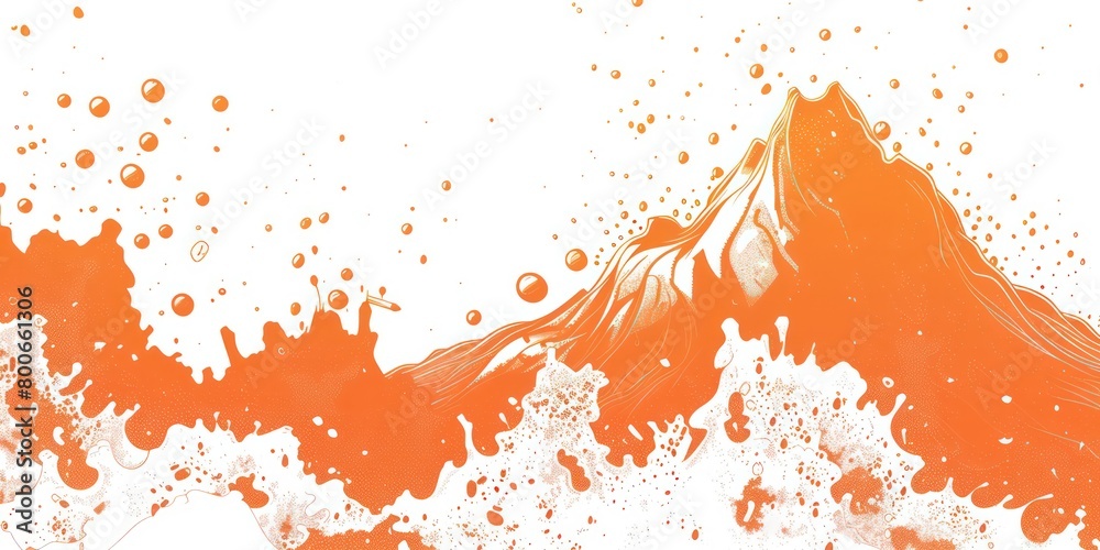 orange monochromatic background with fluid concept, bubbles, water, like a flow of lava of a volcano on a white background orange monochromatic background with fluid concept, bubbles, water, like a flow of lava of a volcano on a white background