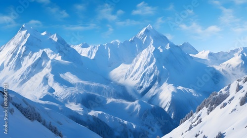 Panoramic view of the Mont Blanc massif, Chamonix, France © I