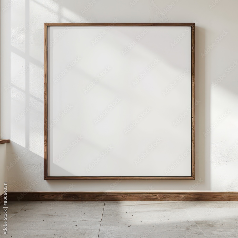 blank frame in a wall with elegant and light interiors blank frame in a wall with elegant and light interiors