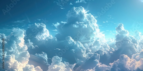 background of a blue sky with soft clouds and nice light © Dekastro