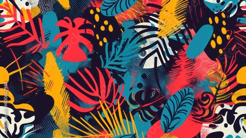 bold and colorful abstract patterns wallpaper with organic and fluid shapes