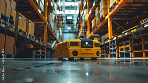Efficient and Innovative: A Yellow Autonomous Robot Revolutionizing Warehouse Operations