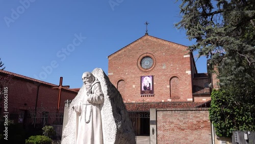 PADOVA, ITALY - APRIL 17 2018: Church of the Transfiguration today more known as the Sanctuary of San Leopoldo Mandic, is a religious building of sixteenth-century origin that rises. photo