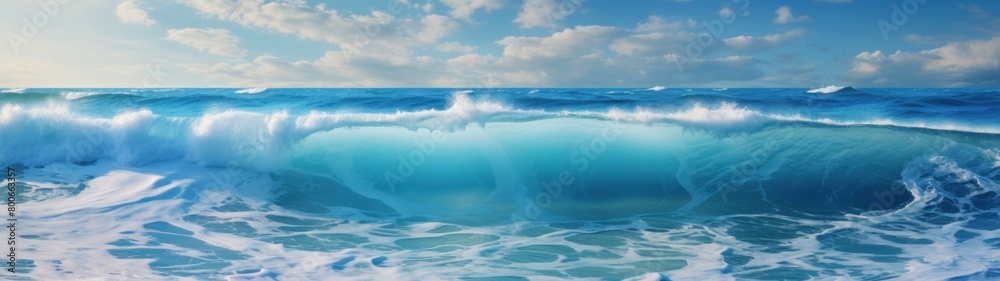 Stunning ocean waves crashing on the shore