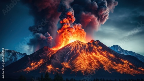 Erupting Volcano Landscape photo