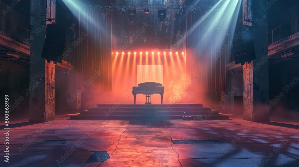 concert stage with lights on