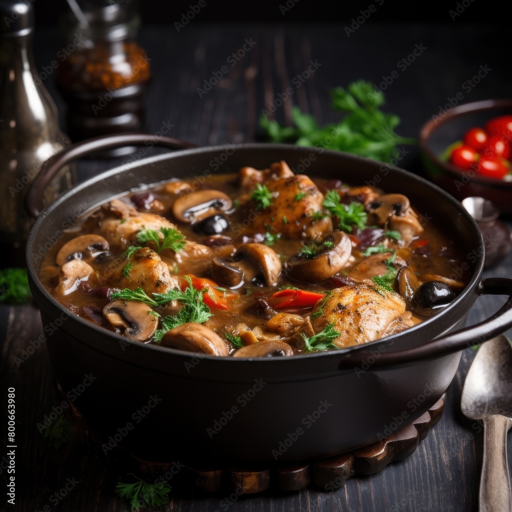 Hearty Chicken Mushroom Stew