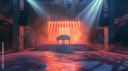 concert stage with lights on photo