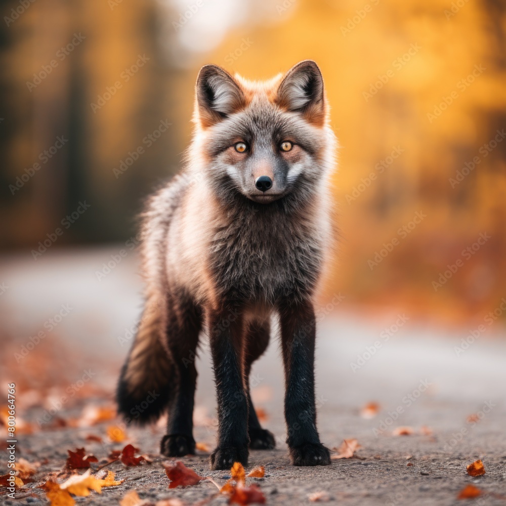 Obraz premium Captivating Fox in Autumn Landscape