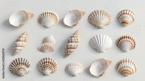 Blank mockup of a collection of realisticlooking seashells perfect for adding a touch of the beach to your aquarium. .