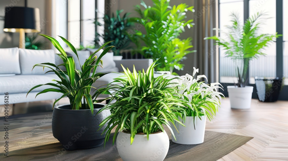 interior purifying plants in nice interiors