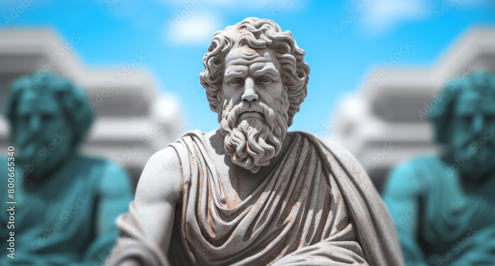Majestic Statue of Philosopher in Contemplative Pose Majestic Statue of Philosopher in Contemplative Pose