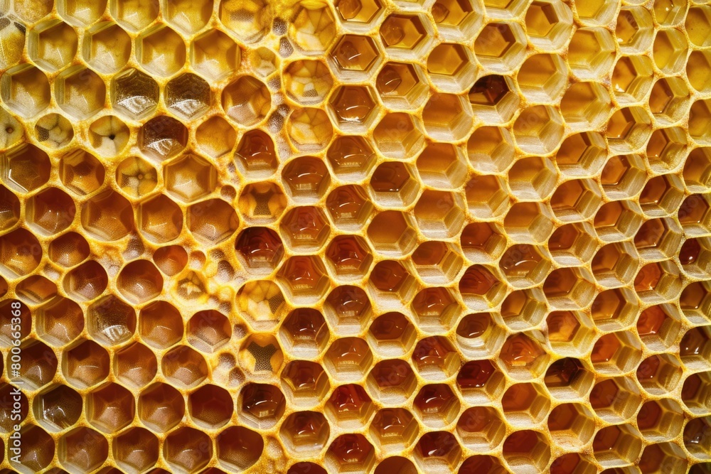 Close up of a honeycomb filled with honey. Suitable for food and nature themes Close up of a honeycomb filled with honey. Suitable for food and nature themes