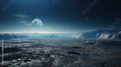 Alien Landscape with Distant Planet