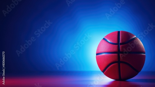 Basketball on a vibrant blue and red background