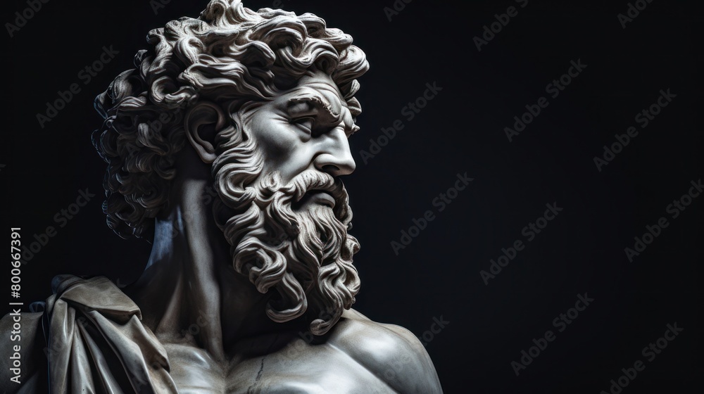 Dramatic Marble Sculpture of Mythological Figure