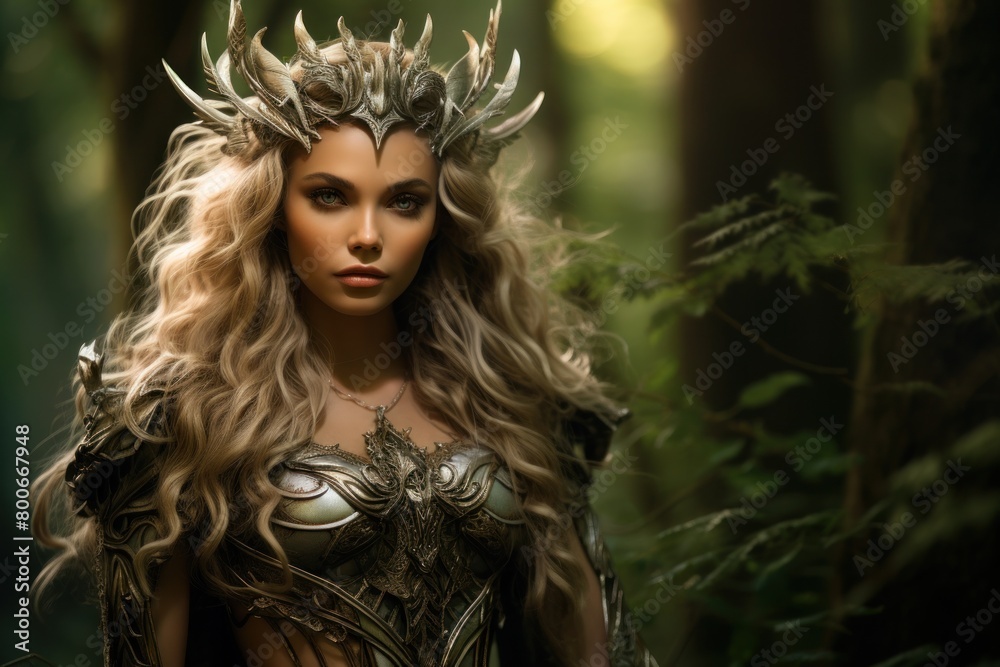Mystical Warrior Queen in Enchanted Forest Mystical Warrior Queen in Enchanted Forest