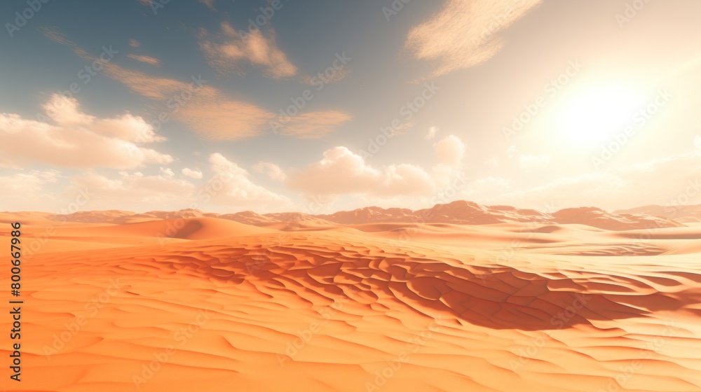 Vast desert landscape at sunset