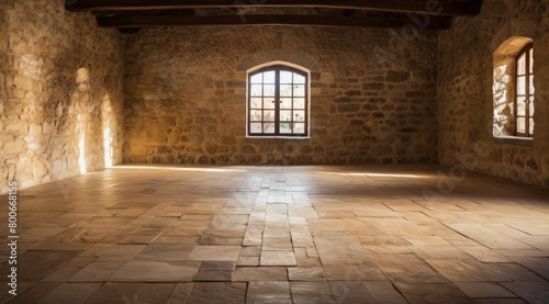 Rustic Stone Room with Wooden Floors