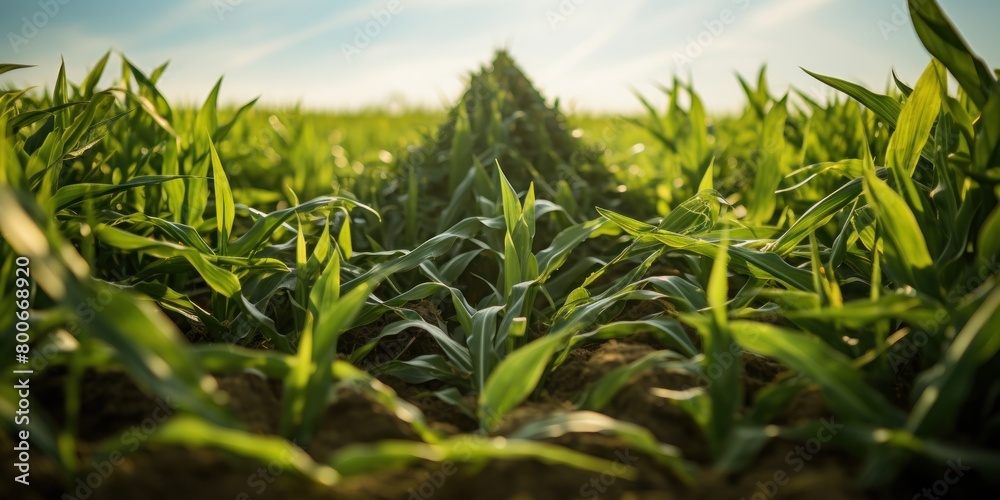 Lush green cornfield landscape