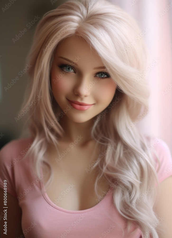 Glamorous blonde woman with curly hair Glamorous blonde woman with curly hair