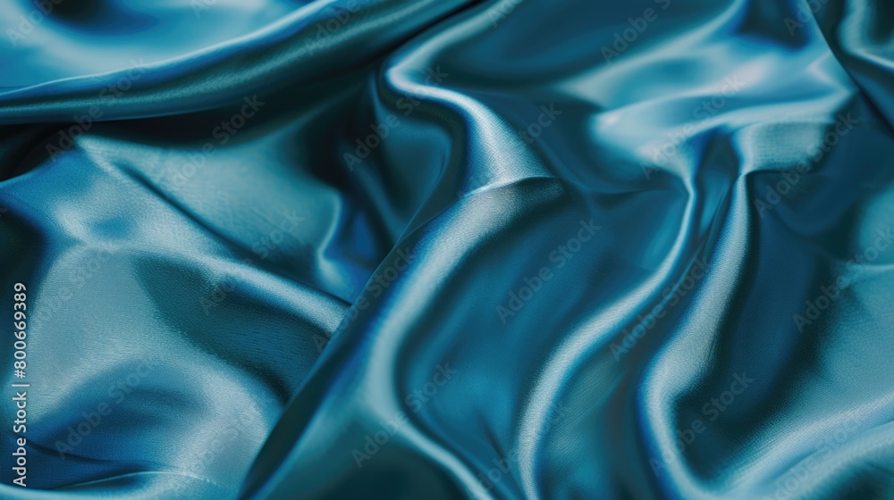 Obraz premium Detailed close-up of blue satin fabric, ideal for fashion or textile designs