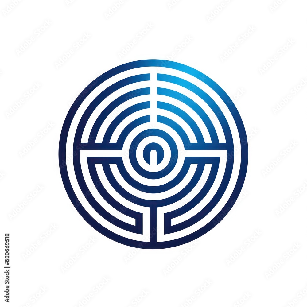 minimal symbol of a labyrinth in blue shade and flat design in white background
minimal symbol of a labyrinth in blue shade and flat design in white background