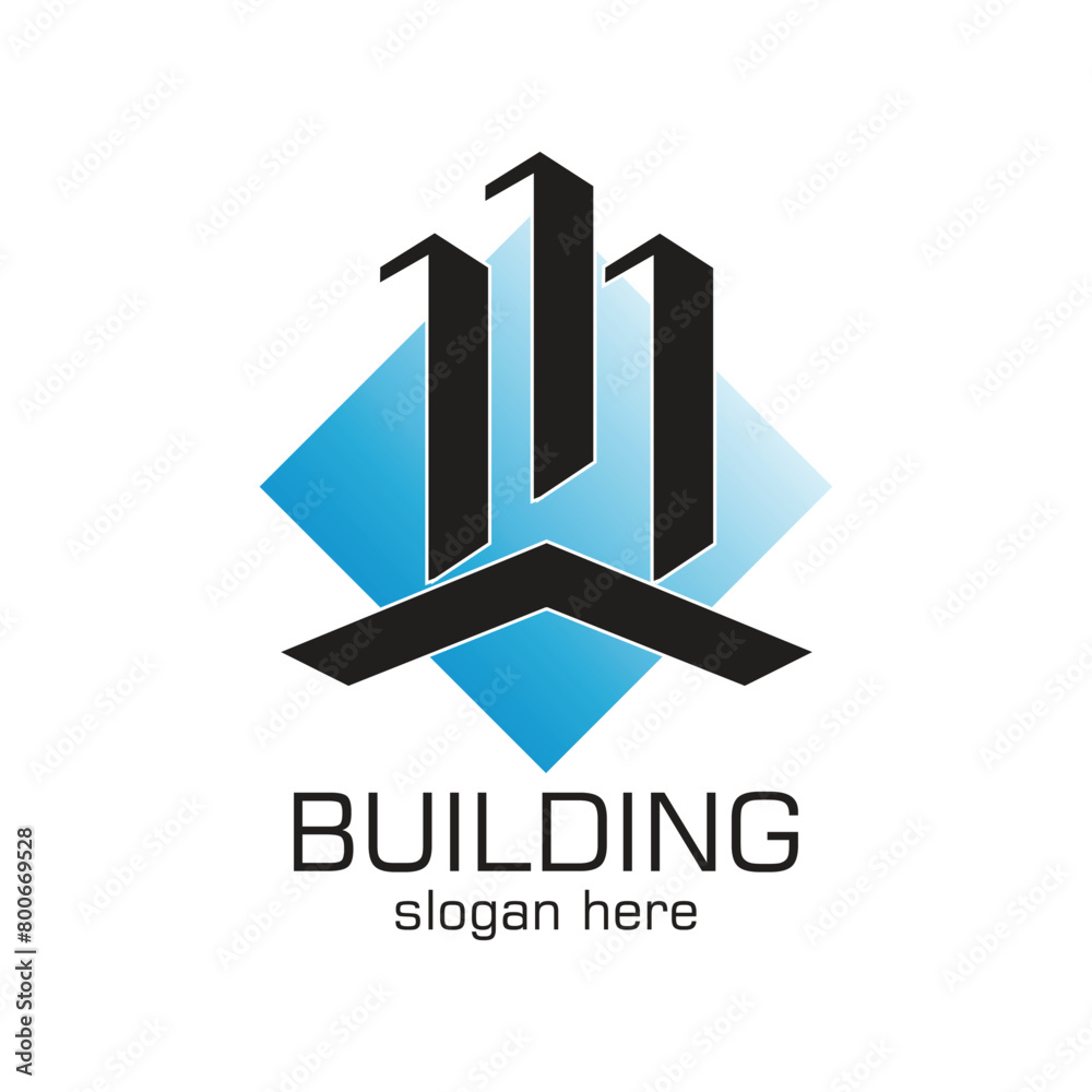 Building logo design simple concept Premium Vector