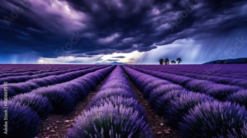 Dramatic Lavender Field Landscape