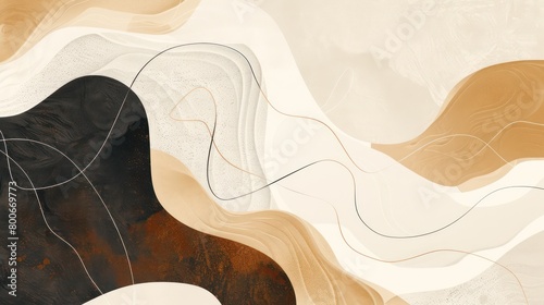 Wallpaper Mural modern and abstract background with fluid lines and beige tones and vintage look Torontodigital.ca