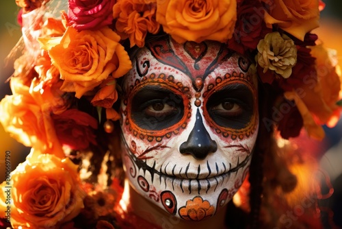 Vibrant Day of the Dead Makeup Portrait