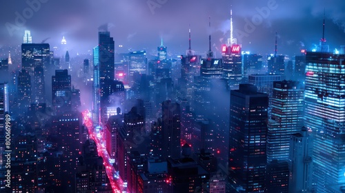 Wallpaper Mural modern city at night backlighted with blue atmosphere Torontodigital.ca