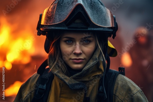 Determined firefighter in action © Balaraw